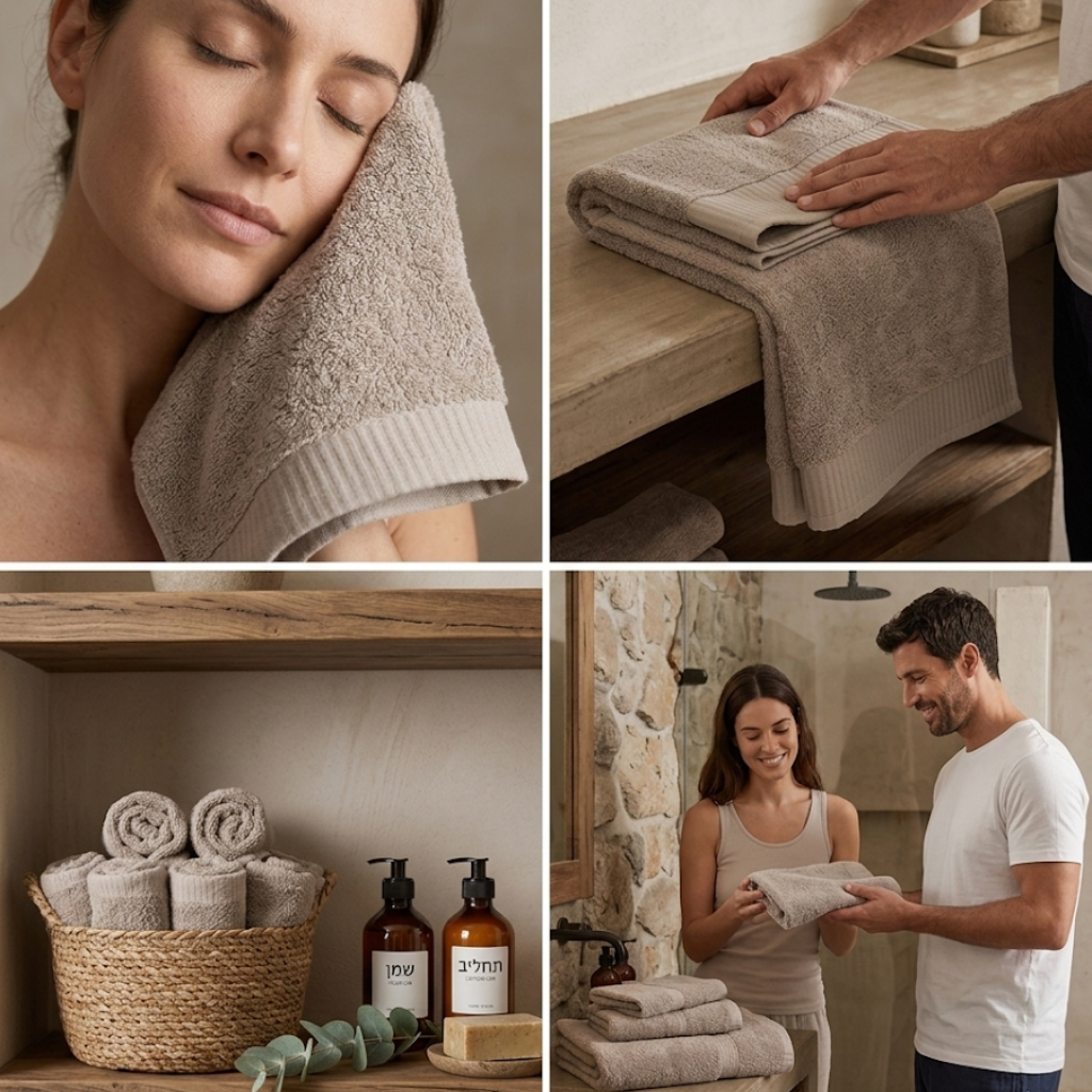 Natural Stone Elegance: מארז 18 מגבות פרימיום 650 גרם בצבע אבן