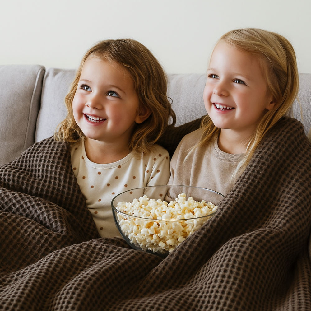 שמיכת וופל ריבועים גדולים- בג’