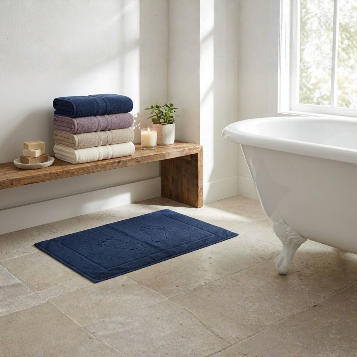 באנדל 4 מגבות פרימיום 600 גרם ומגבת רגליים