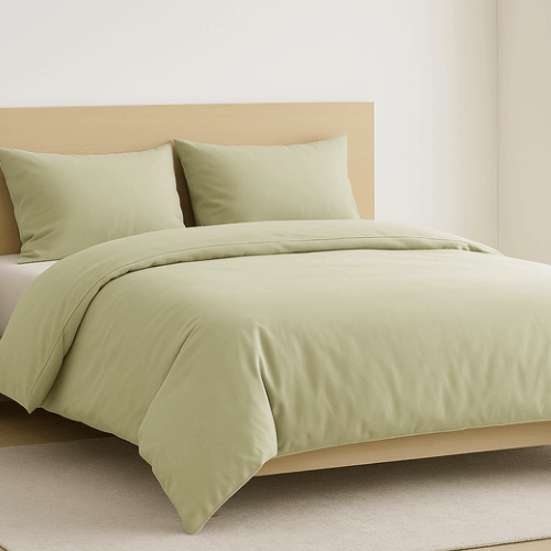 כותנה מצרית -סט סאטן 500 פרימיום- ירוק לימוני