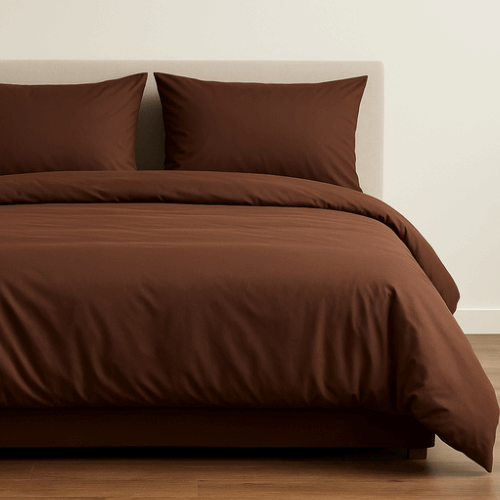 כותנה מצרית - מצעי סאטן 500 שוקולד בלגי