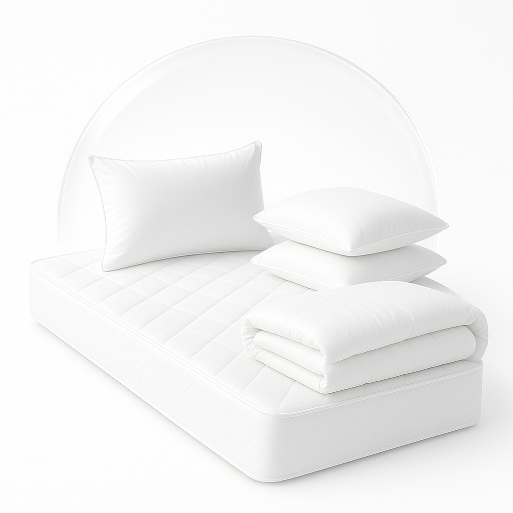 מארז הגנה משולשת לחדר השינה -מגן שמיכה, מגן כרית ומגן מזרן - פספרטו