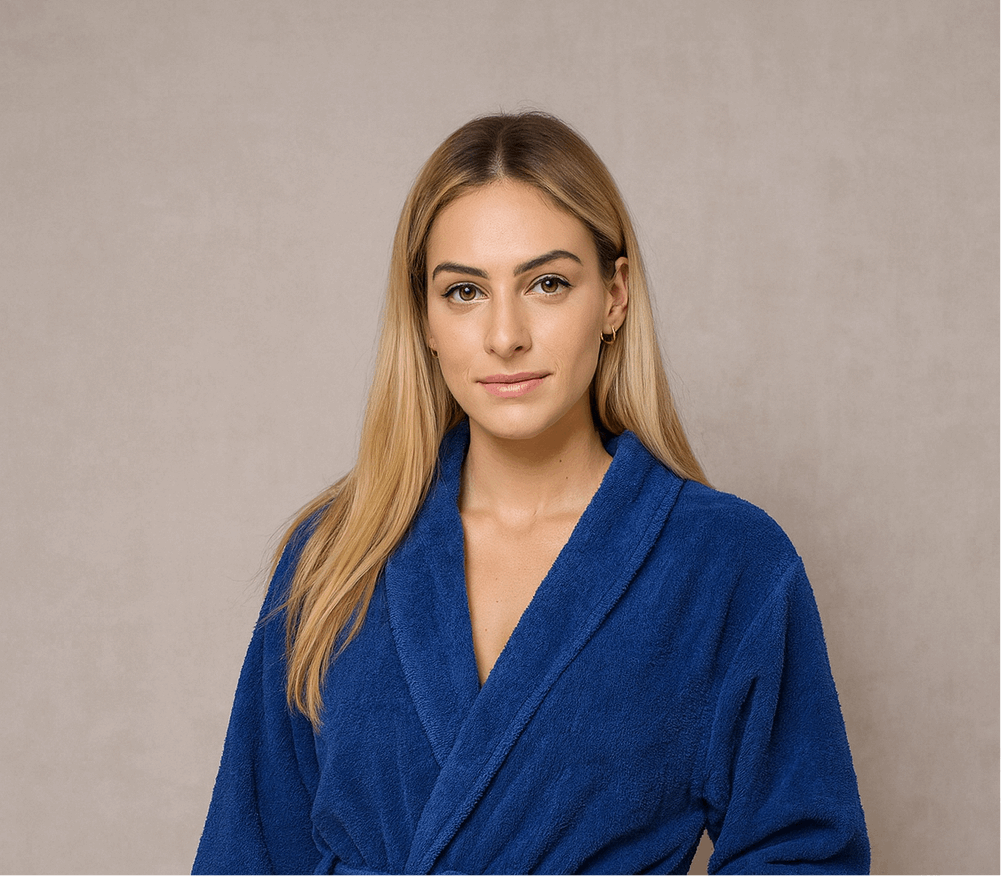 חלוק רחצה למבוגר כחול