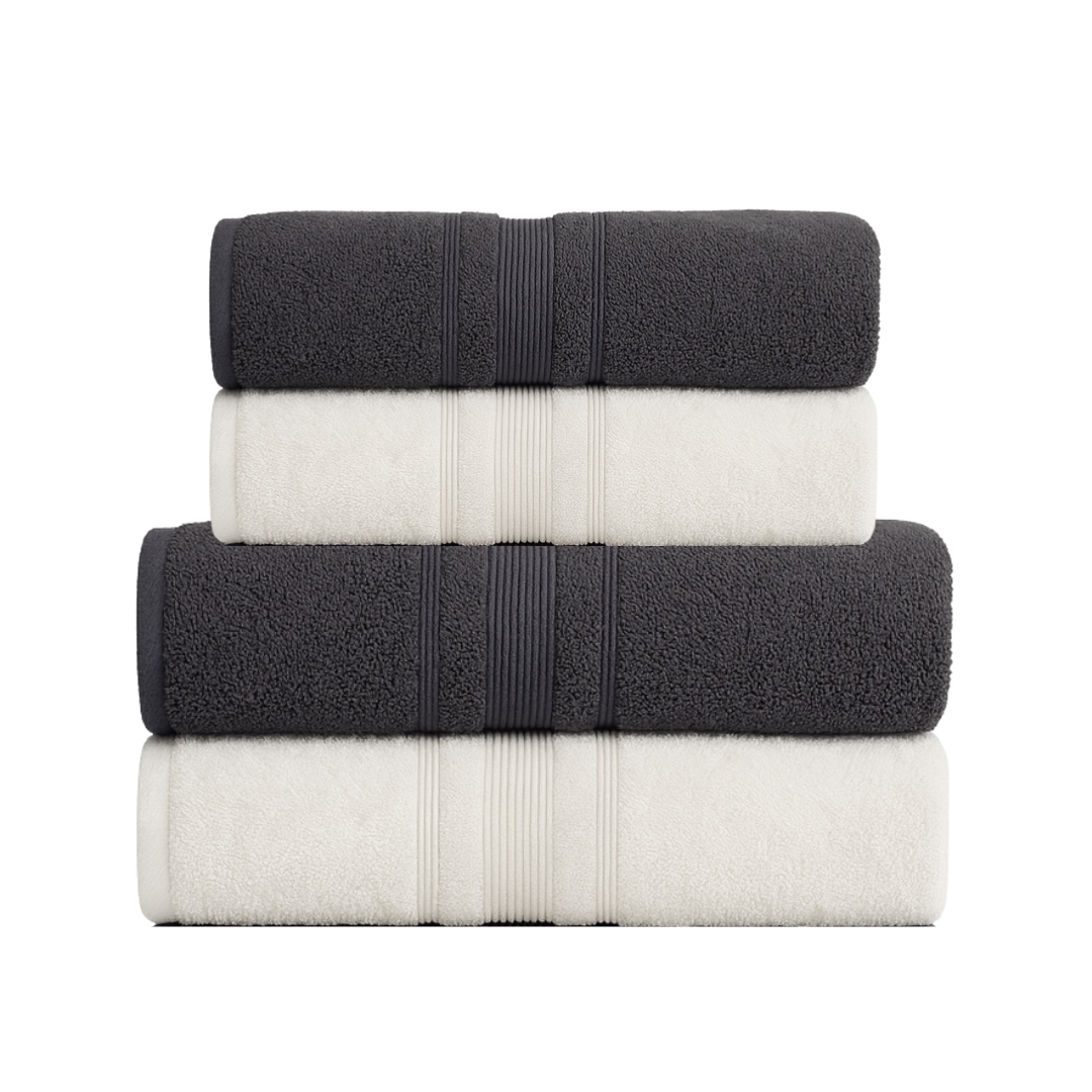 מארז יוקרתי של 2 מגבות גוף ו 2 מגבות פנים