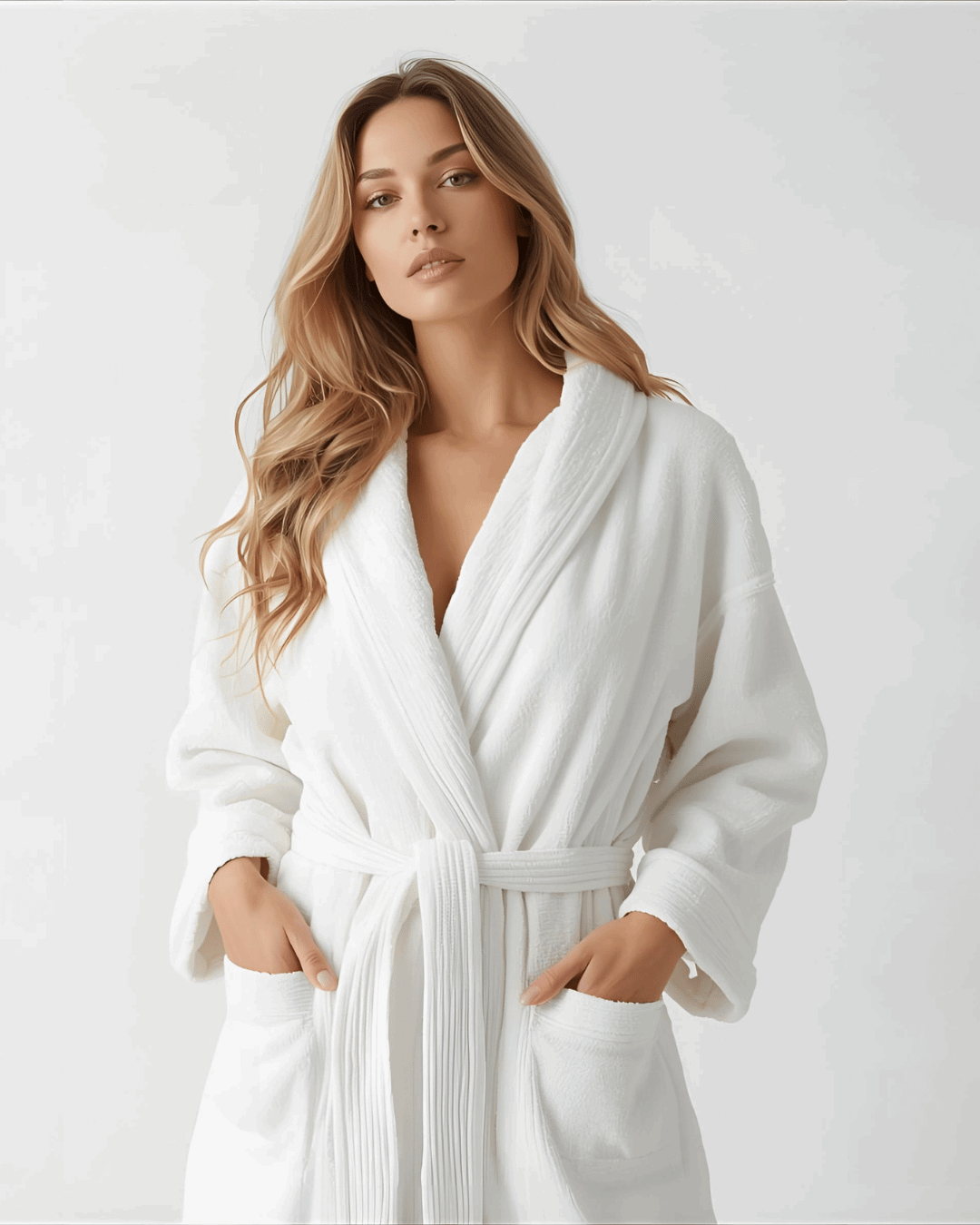 חלוק רחצה למבוגר לבן