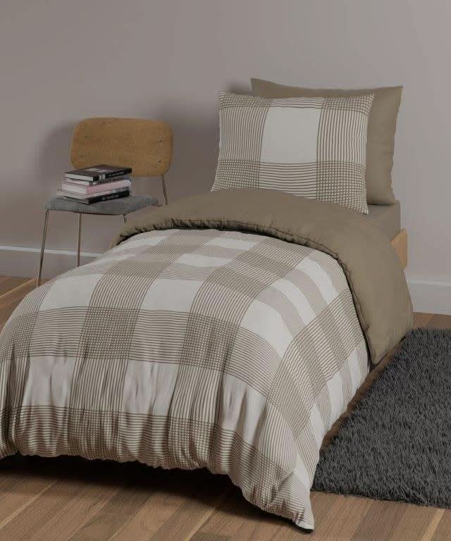 מצעי פלנל דגם לונדון חום - פספרטו