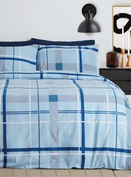 מצעי פלנל דגם זיו כחול - פספרטו