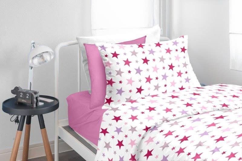 פספרטו – מצעי כותנה לילדים דגם כוכבים ורוד