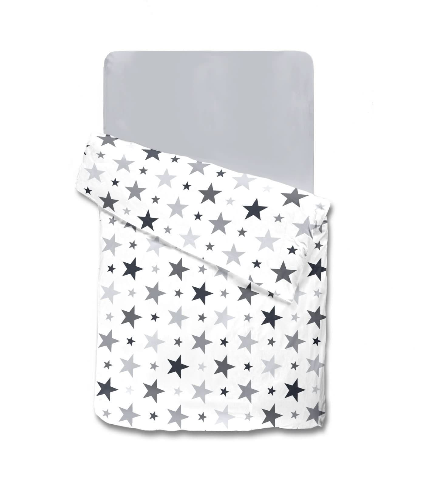 פספרטו – סט מצעים לתינוק פלנל כוכבים אפור אפור