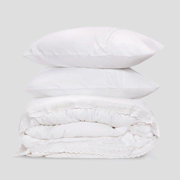 פספרטו – Luxury White כותנה מצרית - סט סאטן 300 עם תחרה white