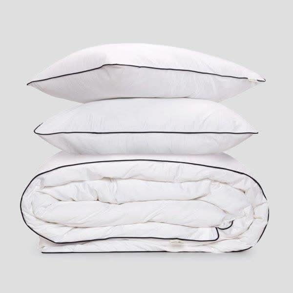 פספרטו – כותנה מצרית - סט סאטן 500 עם פספול שחור Luxury White שחור