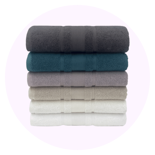 באנדל רחצה אפור – חלוק, מגבות פרימיום ושטיחון אמבט