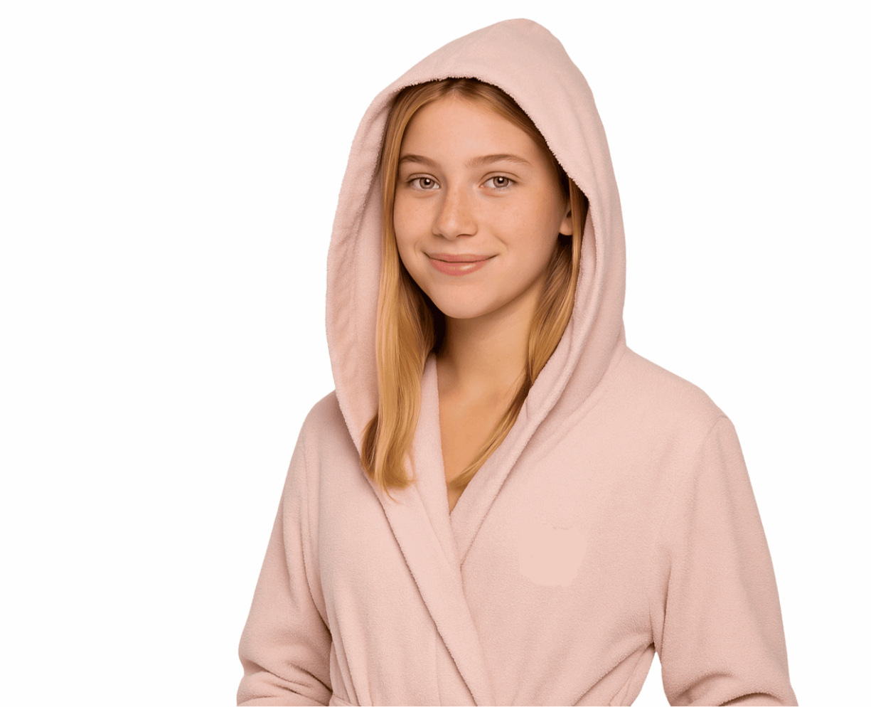 חלוק רחצה לילדים ורוד בהיר