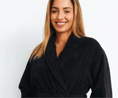 חלוק רחצה למבוגר שחור