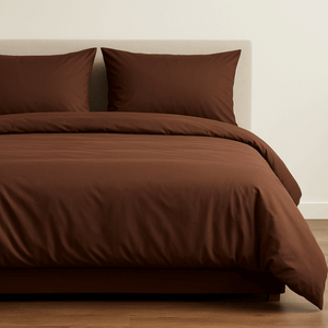 כותנה מצרית - מצעי סאטן 500 שוקולד בלגי