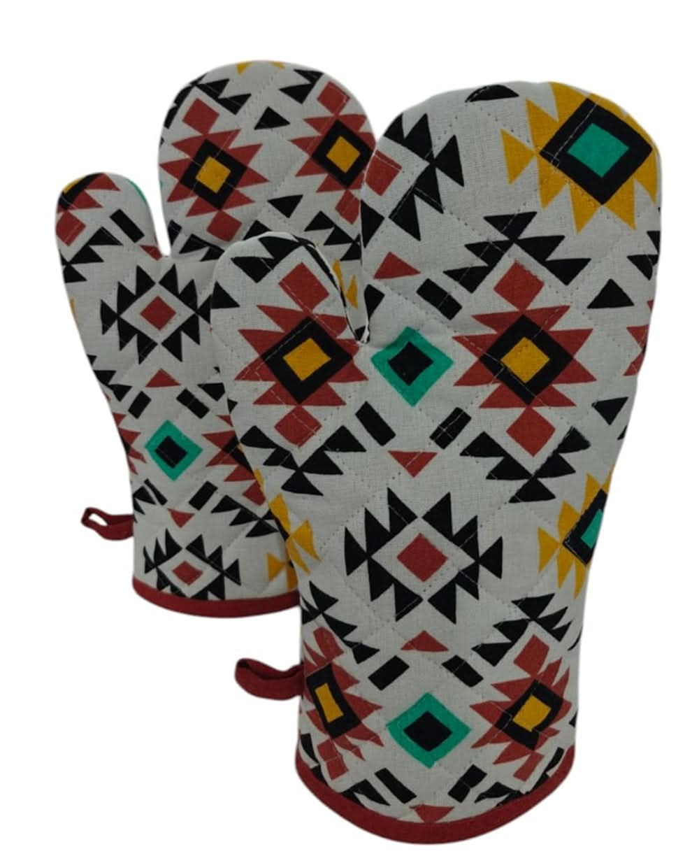 זוג כפפות מטבח בוהו