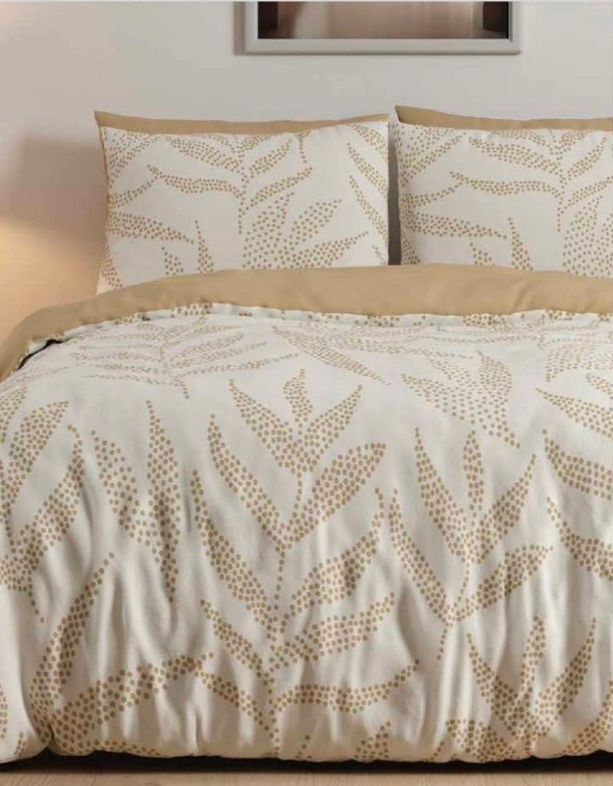 סט מצעים 100% כותנה דגם- מבורכת זהב