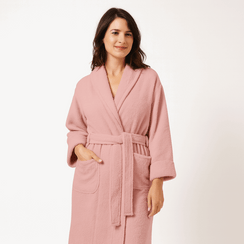 חלוק רחצה למבוגר ורוד בהיר