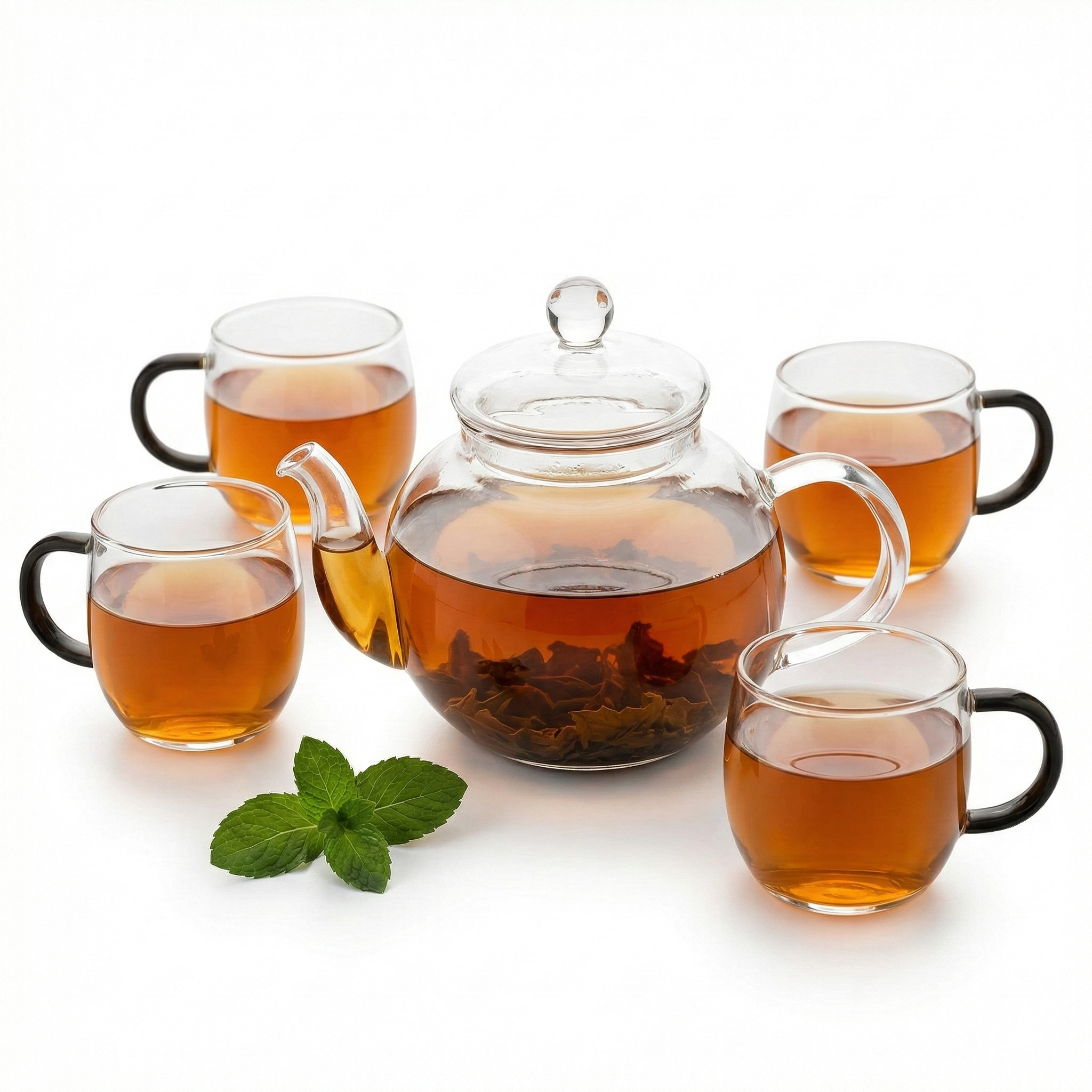 סט קנקן חליטה 1.5 ליטר ו-4 כוסות תה LISBON מבית MICHSAF – חוויית תה מושלמת בכל מזיגה