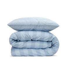 סט כותנה סאטן 500 – כחול / תכלת פסים |תינוק | ילדים יחיד | מיטה וחצי