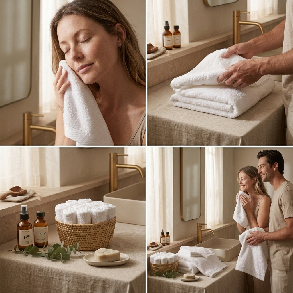 לבן - White Royal Collection -  מארז 18 מגבות פרימיום 650 גרם