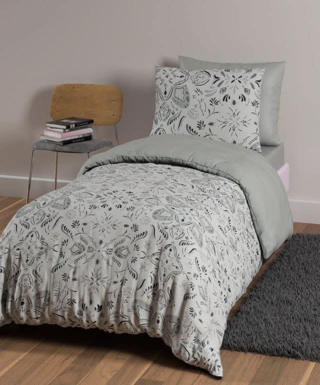 מצעי פלנל דגם אתניק אפור - פספרטו