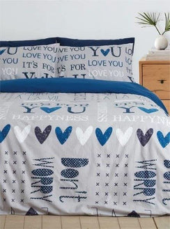 מצעי פלנל דגם אופל כחול - פספרטו