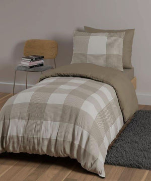 מצעי פלנל דגם לונדון חום - פספרטו