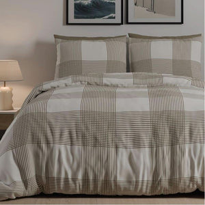 מצעי פלנל דגם לונדון חום - פספרטו