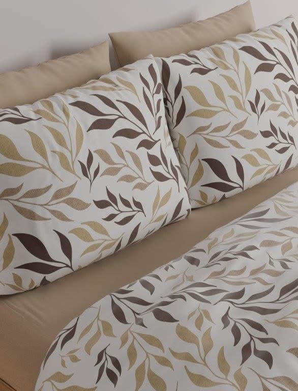 מצעי פלנל דגם סתיו חום - פספרטו