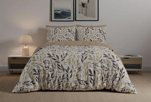 מצעי פלנל דגם סתיו חום - פספרטו