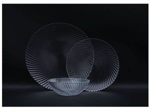 מערכת צלחות ל - 6 סועדים 18 חלקים זכוכית מבית MICHSAF - פספרטו