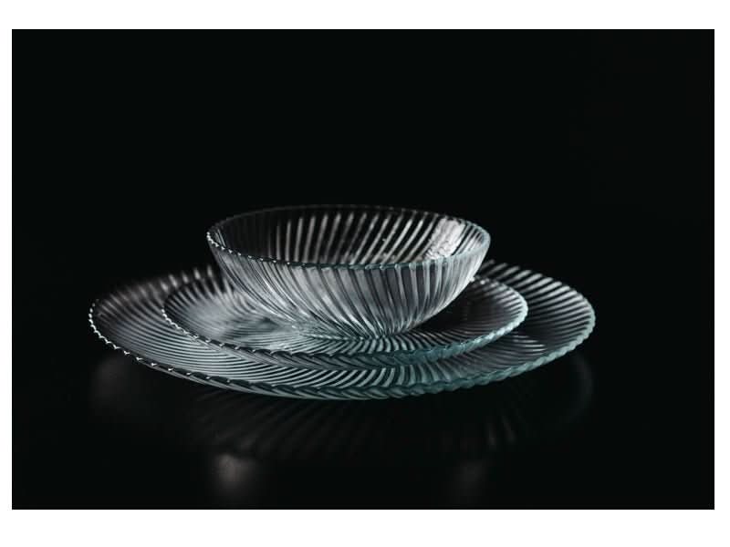 מערכת צלחות ל - 6 סועדים 18 חלקים זכוכית מבית MICHSAF - פספרטו