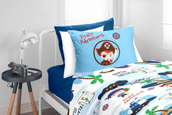 פספרטו – סט קיץ יחיד דגם פיראט לילדים – סדין מודפס וציפית