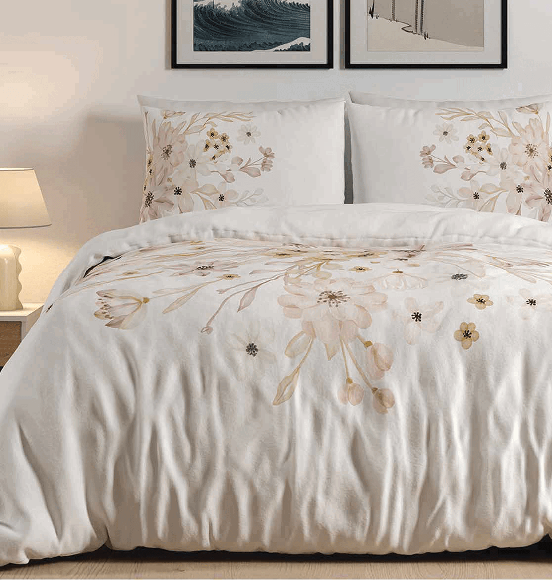 פספרטו – סט מצעי 100% כותנה - דגם פורצלן