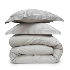 פספרטו – כותנה מצרית -סט סאטן 500 אפור עם מסגרת רקומה בלבן Luxury Passparto לבן