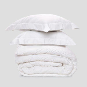 פספרטו – כותנה מצרית - סט סאטן 500 עם מסגרת רקומה בלבן Luxury White לבן