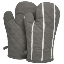 זוג כפפות מטבח אפורות עם פס לבן - פספרטו